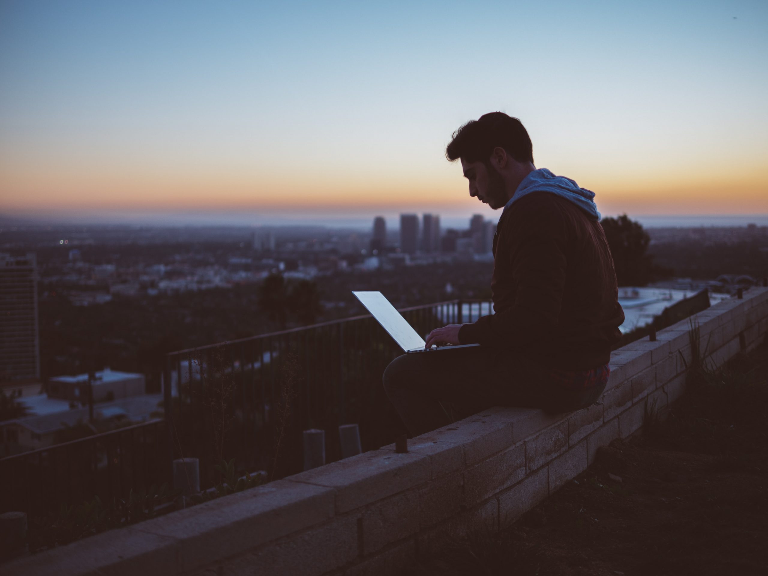 A person who is sitting and learning