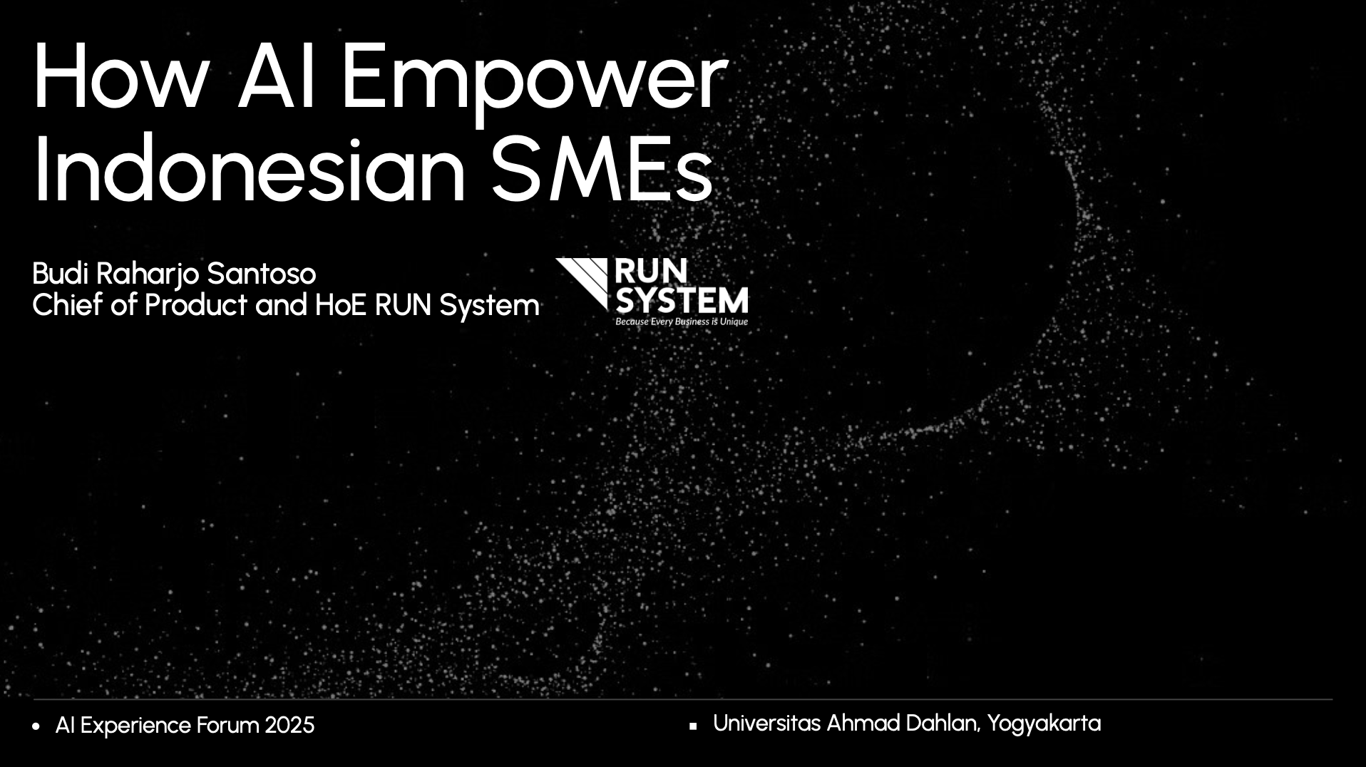 RUN System Keynote: Bagaimana AI Memperkuat UMKM Indonesia - RUN System